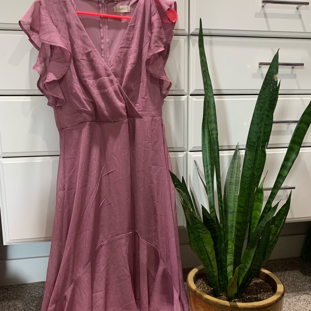 Purple shimmer high low dress